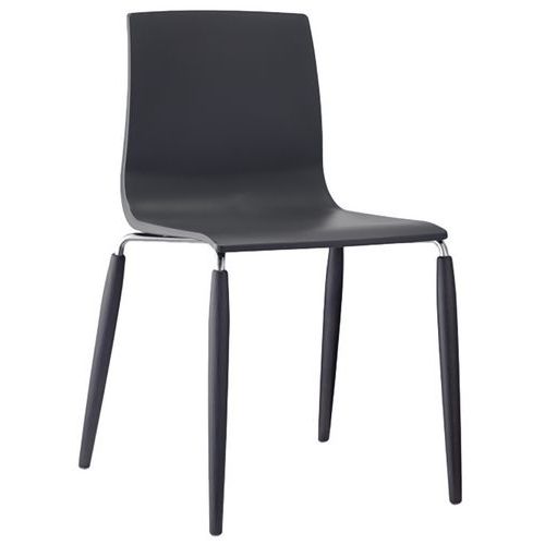 Chaises Technopolyme Alice 4p Bois Anthracite/hêtre Wengué