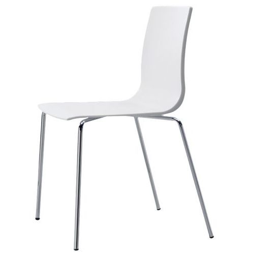 Lot De 4 Chaises Alice 4 Pieds - Lin/chromé