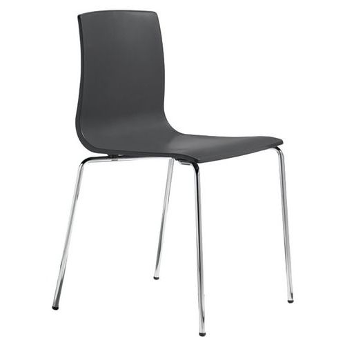 Lot De 4 Chaises Alice 4 Pieds - Anthracite/chromé