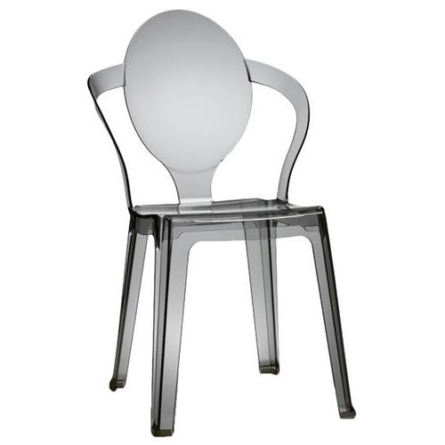 Lot De 4 Chaises Spoon 4 Pieds - Transparent Fumé