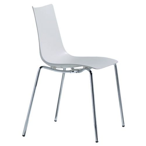 Lot De 4 Chaises Zebra 4 Pieds - Lin/chromé