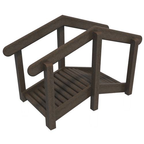 Chemin Podotactile Dôme Avec Rondins 150 Cm - Marron