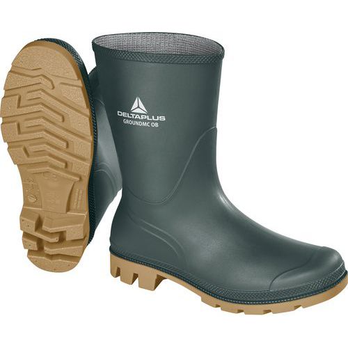 Delta Plus - Demi-Bottes de travail Groundmc OB Vert - Pointure 43 - PVC Imperméable - Norme EN 20347 OB SRA