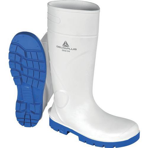 Delta Plus - Bottes de travail PVC O4 CI SRC Blanc/Bleu - Pointure 41 - Haute Protection et Confort