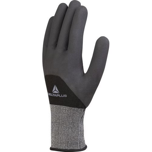 Delta Plus - Gants de protection VE725NO - Taille 7 Noir - Enduction Nitrile Picots - Travaux de précision