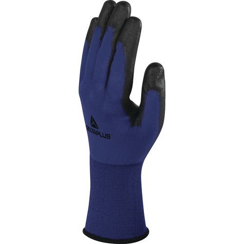 Delta Plus - Gants de travail VV704 Bleu Foncé - Taille 7 - Paume Enduite PU - EPI Conforme EN 420