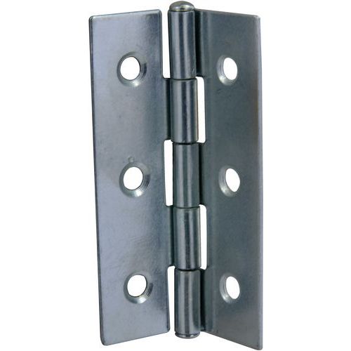 Cime - Charnière rectangulaire Acier Zingué - 60x35mm - 10 pièces - Éco-responsable