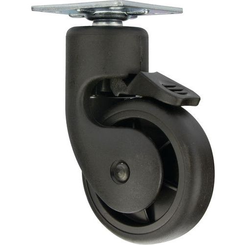 Cime - Roulette Virgule Pivotante à Frein - Ø75mm Acier Recyclable - Roue et Roulette