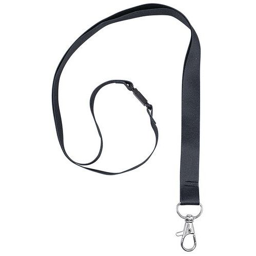 Tour De Cou Recyclé Avec Mousqueton - 44cm X 15 Cm - Noir