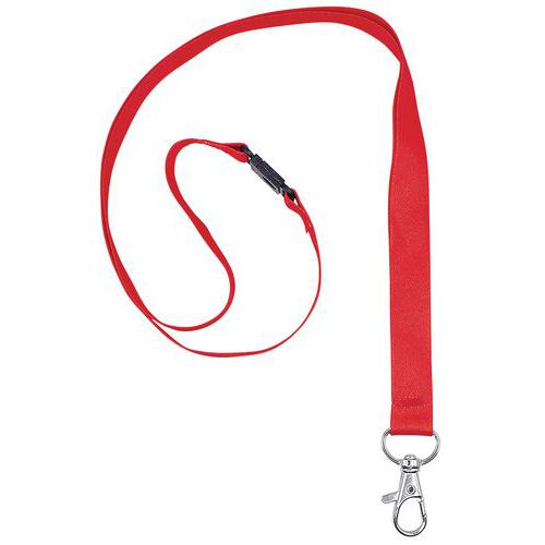 Tour De Cou Recyclé Avec Mousqueton - 44cm X 15 Cm - Rouge