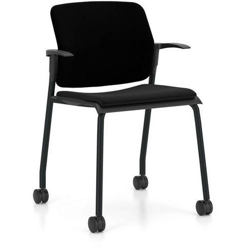 Chaise de conférence Wikido avec accoudoirs et roulettes - Nowy styl