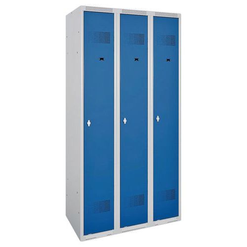 Vestiaire Ind. Pro. Prima Mor. 3 Col. S/socle Gris/ Bleu