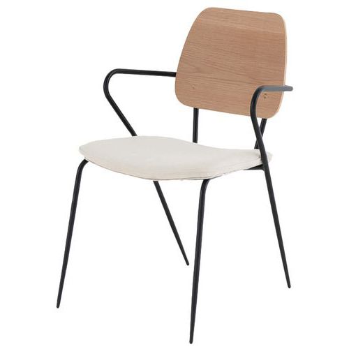 Chaise Darla Chêne/beige/noir