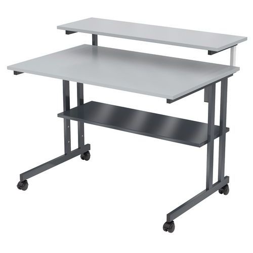 Poste Cao-dao Mira 3 Plateaux Avec Roulettes Gris/anthracite