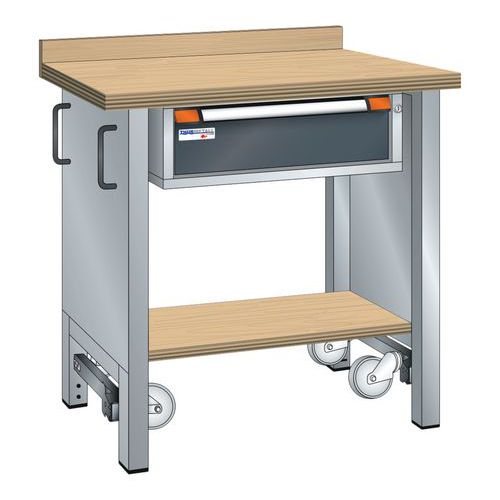 Établi Mobile Multiplex 100x87 Cm 1 Tiroir Gris Clair/anthr
