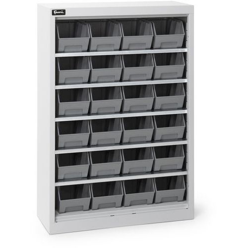Fami - Armoire bac à bec - 700x267x1001mm Gris clair - 24 bacs en acier - Charge 50kg - Garantie 10 ans