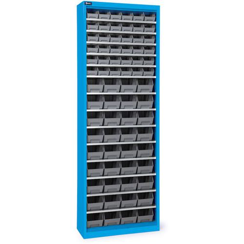 Fami - Armoire bac à bec 72 bacs - 700x267x1996mm Bleu - Acier - Charge 50kg - 10 ans garantie