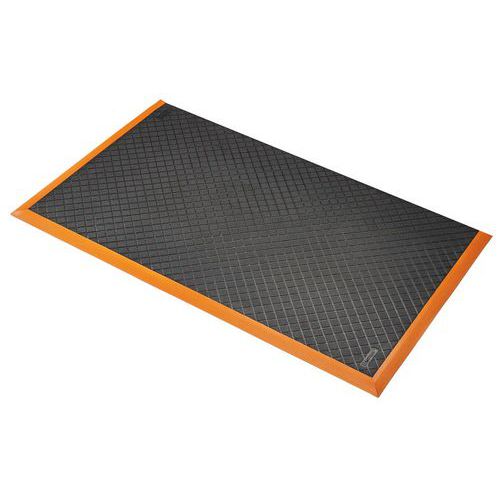 Notrax - Tapis de poste de travail Safety Stance Solid - 97x315 cm Noir/Orange - Caoutchouc Intensif Ergonomique