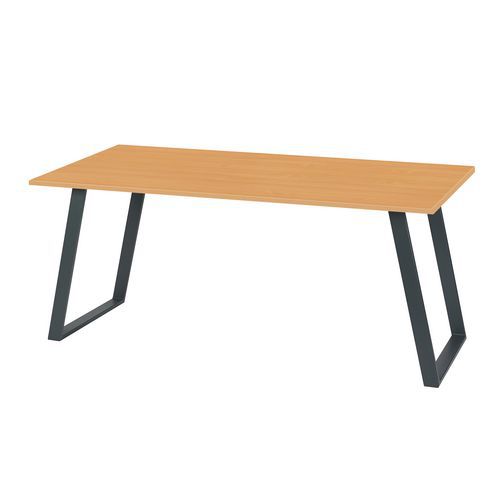 Bureau droit Shape 160x80x75 cm Hêtre Anthracite ABS Plateau Design Moderne