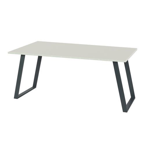 Bureau droit Shape 160x80x75 cm Gris Clair Anthracite ABS Plateau Design Moderne