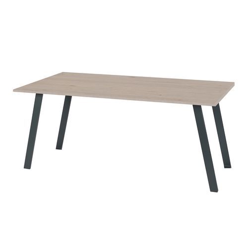 Bureau droit chêne 140x80cm - Design moderne, plateau ABS résistant, pieds anthracite - Idéal espace de travail