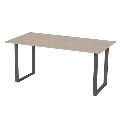 Bureau droit 180x80cm Chêne Anthracite ABS Plateau Design Droit Bureau Carré