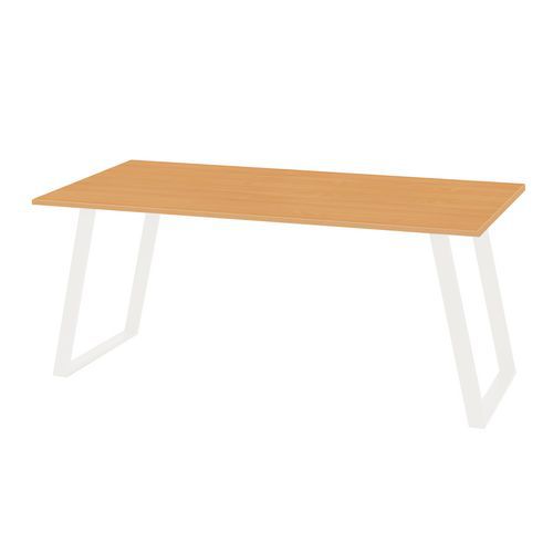 Bureau droit Shape 140x80x75 cm Hêtre et Blanc Design Moderne