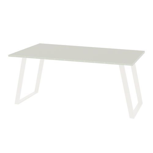 Bureau droit Shape 160x80x75 cm Gris Clair Blanc ABS Plateau ABS Piétement Blanc Design Moderne