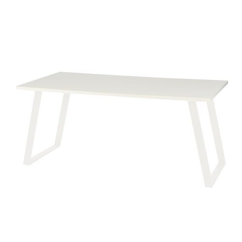 Bureau droit Shape 140x80x75 cm Blanc ABS Plateau Piétement Blanc Design Moderne