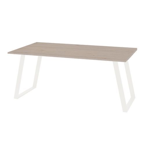 Bureau droit Shape 160x80x75 cm Chêne Blanc ABS Plateau Design Moderne