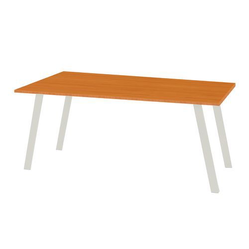 Bureau Droit 160x80cm Merisier Blanc ABS - Design Moderne et Spacieux