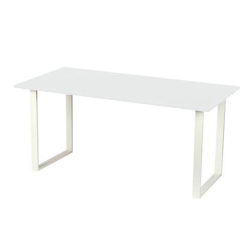 Bureau droit Square 140x80cm Blanc ABS - Design Moderne et Fonctionnel