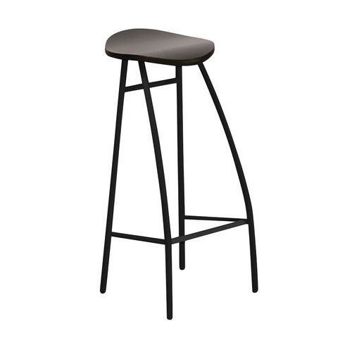 Tabouret Diablo Hauteur 80 Cm Wengué - Piètement Noir