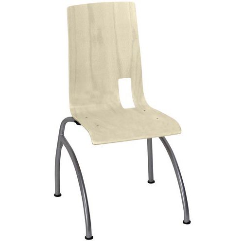 Chaise Colombo 4 Pieds Ast Blanc Pastel - Gris Argent