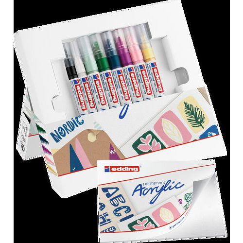 Kit de démarrage 8 marqueurs Acrylic + bloc cartes postales thumbnail image 1