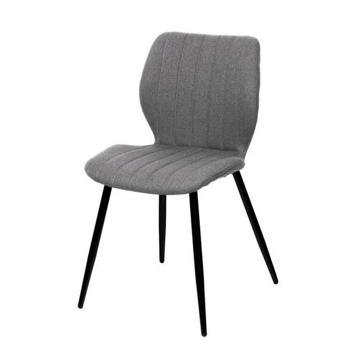 Meet By Paperflow - Chaise Line - Assise Gris - Pied Noir - 79.5 cm Hauteur - Design Moderne