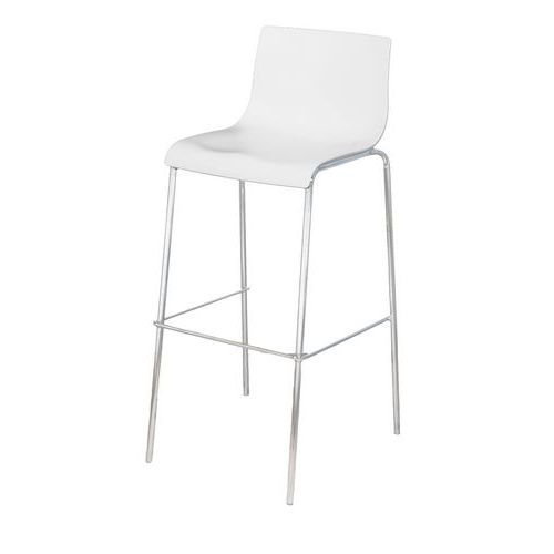 Lot de 2 - Tabouret Haut Harper - Pied Chromé - Assise Blanche