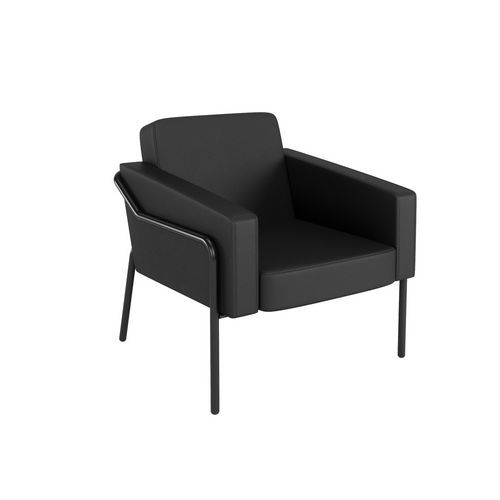 Meet By Paperflow - Fauteuil similicuir Medso Classique - Noir - L - Confort & Design