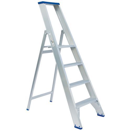 Solide - Escabeau professionnel PT4 4 marches Aluminium - Hauteur d'accès 3m - Charge max 150kg - Garantie 10 ans