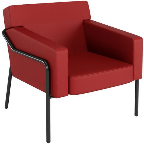 Meet By Paperflow - Fauteuil Medso T Similicuir Rouge - 1 Place - Confort & Design - M1