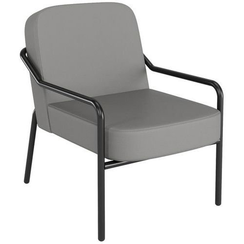 Meet By Paperflow - Fauteuil Medso Similicuir Gris - M - Confort & Design - Idéal Bureau