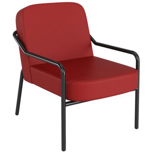 Meet By Paperflow - Fauteuil Medso Similicuir Rond - Rouge - M1 - Confort & Design