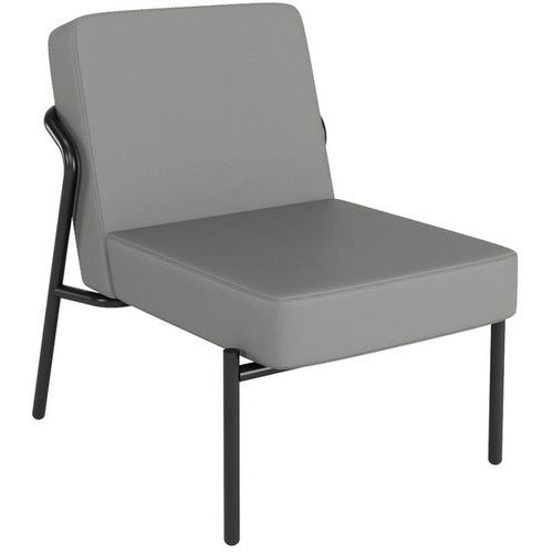 Meet By Paperflow - Fauteuil Medso Similicuir Gris - 1 Place - Confort & Design