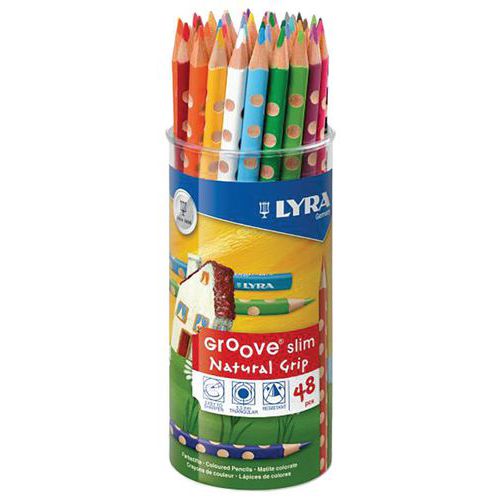 Pot 48 crayons couleurs Lyra Groove Slim triangulaire thumbnail image 1