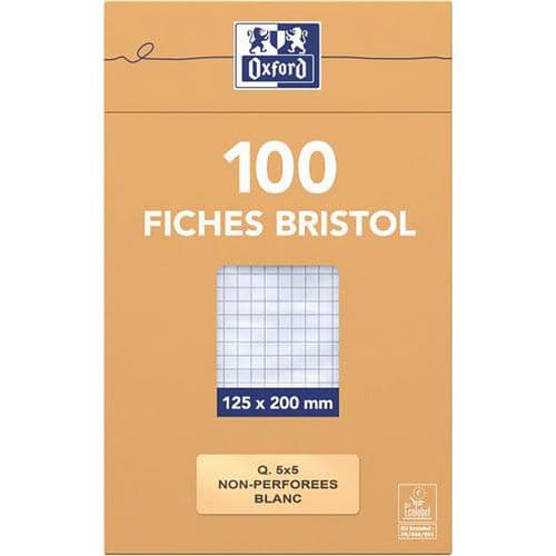 OXFORD Bloc de Fiches Bristol 12,5x20cm Petits Carreaux 5mm 100 Fiches Blanches Etui Cartonné thumbnail image 1