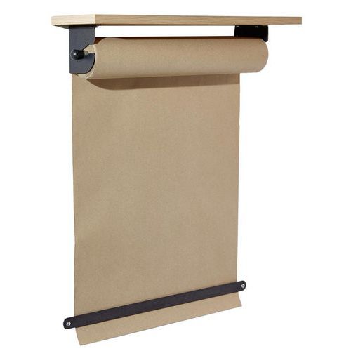 Mottez - Dérouleur Papier Kraft - 50 cm Coupe - Chêne Noir - 1 Rouleau - 10 Ans Garantie