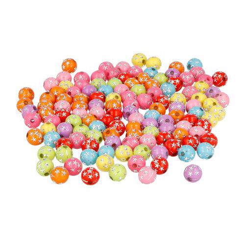 Bocal 750 perles plastique rondes étoiles dia 7,5 trou 1.5 thumbnail image 1