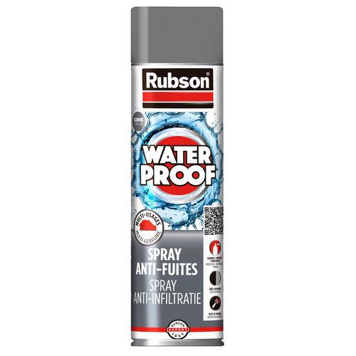 Rubson - Spray d'étanchéité Aquablock Gris 300 ml - Résistant aux intempéries - Protection durable