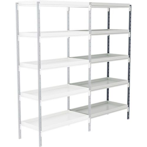 Manorga - Rayonnage Rétention Combi-Flip - 5 Niveaux 2000x1000x400mm - 18L/Niveau - Acier Époxy