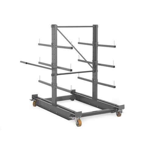 Manorga - Rayonnage Cantilever Léger Canti-Mobile - 3 Niveaux 1000x800mm - 250kg Max - Idéal Entrepôt